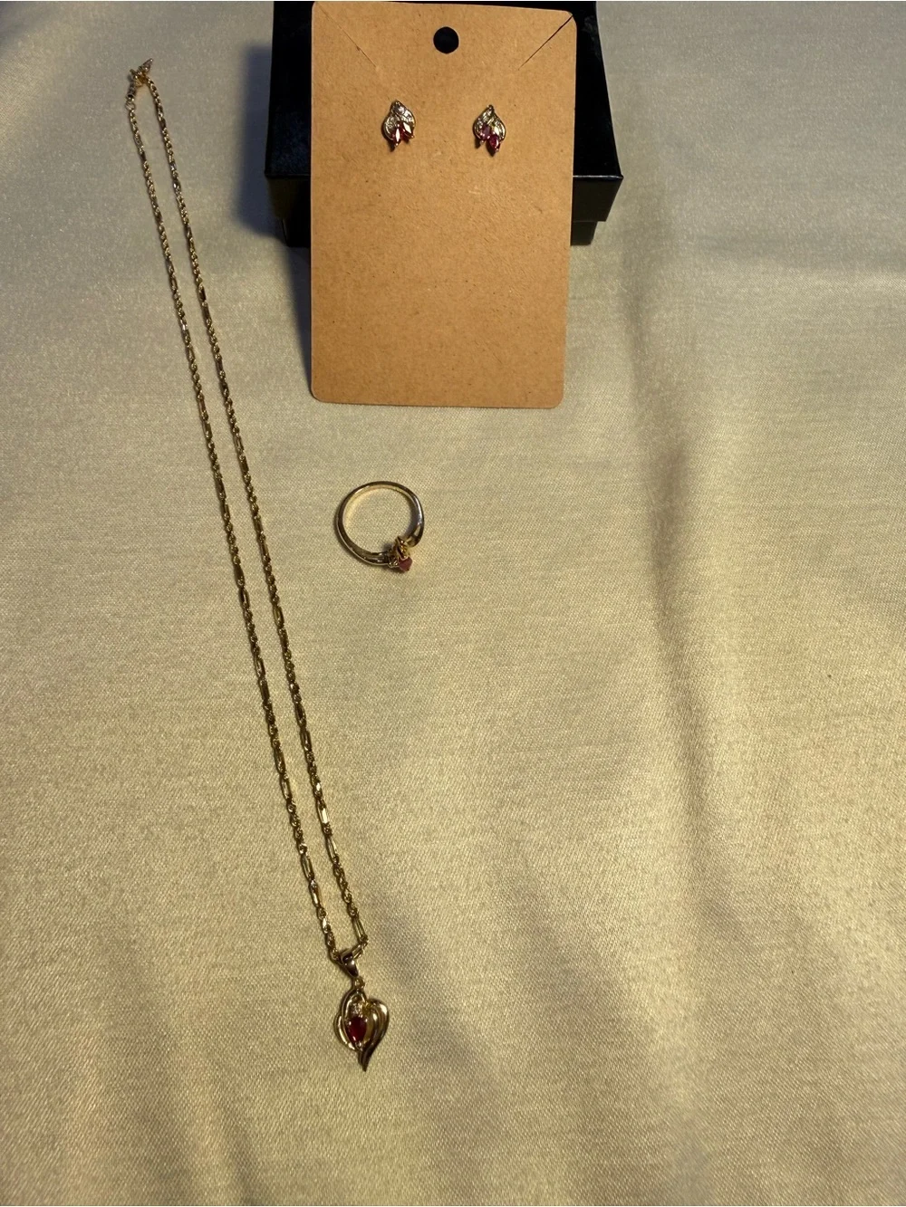 14K Pink Sapphire & Diamond Jewelry Set